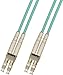 30 Meter 10Gb OM3 Multimode Duplex Fiber Optic Cable (50/125) - LC to LC - Aqua