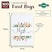 Juvale Paper Bags for Cookies & Treats - 7.5 x 5 in, White, 100 Pack - Thank You Pouches with Flowers & Floral Paper Party Favors - Wedding Favor Candy Bags