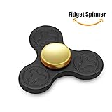 SENQIAO Zinc Alloy Tri Fidget Hand EDC Finger Spinner Toy Stress Reducer with Premier Ceramic bearing For ADD, ADHD, Anxiety, and Autism Adult Children (Dumb Black-Round Clover)