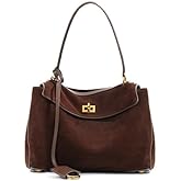 AIDRANI Genuine leather cowhide women's shoulder bag with detachable shoulder strap, flap buckle and underarm handbag purse