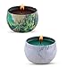 KitchenGynti Scented Candles, Candles with Tea Tree, Peppermint Scented, Soy Wax Candle for Stress Relief and Aromatherapy Votive Candles - 2 Pack