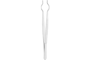 KHBUAB 20Cm Stainless Steel Laboratory Tweezer Heat Resistant Round Nose Plier for Handling Test Tubes in