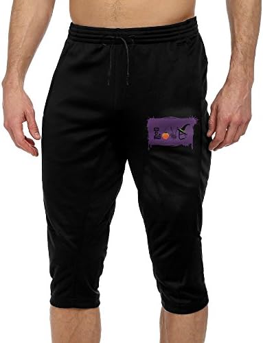 Love Halloween Men's Capri Joggers Activewear Workout Running Pants Drawstring