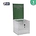 Clear-Ad - Acrylic Donation, Ballot, Raffle or Suggestion Box with Lock and Removable Sign Holder - Plastic Comment or Compaint Container - Plexiglass Multipurpose Box with Slot - Clear (8x8)