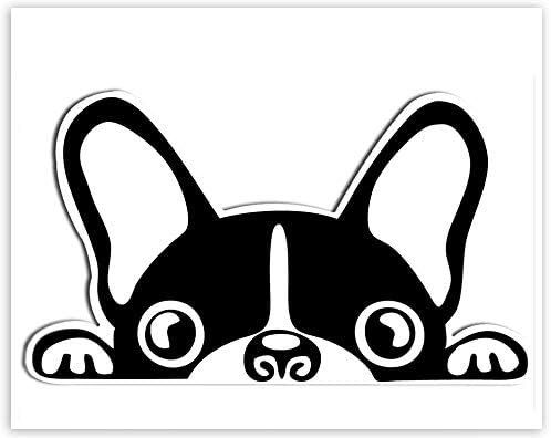 SkinoEu® 1 x Vinyl Self-Adhesive Stickers Cartoon Funny French Bulldog Laptop iPad Car Window Auto Moto Motorcycle Helmet Bike Skate Truck Racing Tuning B 88