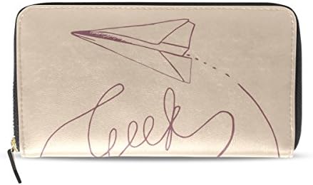 CCBHGY Women's Paper Plane pattern Clutch Leather Long Wallet Purse Handbag