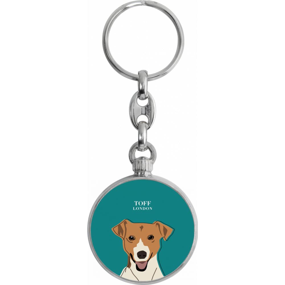Toff London Beige Jack Russell Terrier Dog Head Keyring