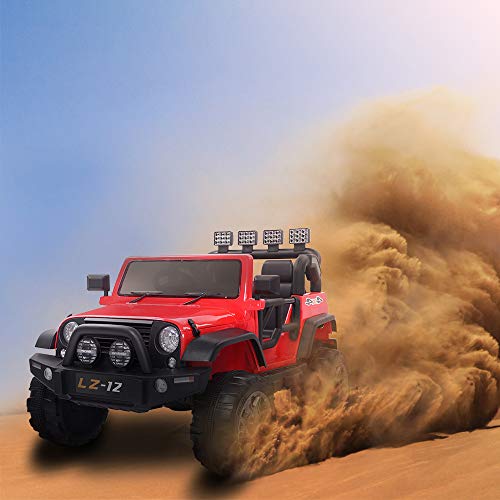 VALUE BOX Safety 12V Battery Electric Remote Control Car, Kids Toddler Ride On Cars Motorized Vehicles Toy Car, Wheels Suspension, Seat Belts, LED Lights and Realistic Horns (Red) - Thumbnail 7