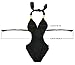 AshopZ Junior's Backless One Piece Solid Color Cut Halter Monokini Swimsuit