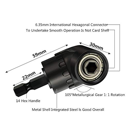 Impact Grade Driver Sockets Adapter Extension Set Drill Bit+Right Angle Drill,3Pcs 1/4 3/8 1/2
