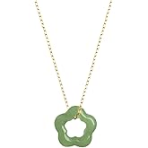 HISYI Pendant Necklace Natural Hetian Jade Plum Blossom Pendant Simple Collarbone Necklace Dainty Choker