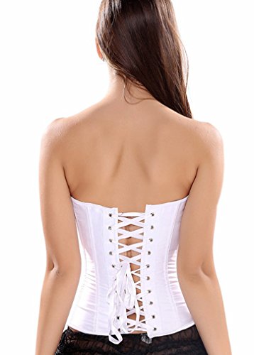 PhilaeEC-Corsetto-sexy-da-donna-in-pizzo-con-chiusura-con-lacci-tinta-unita