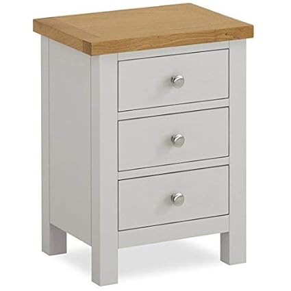 Roseland Furniture Farrow Painted Bedside Table Stone Grey Bedside