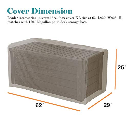 image for Leader Accessories Waterproof Deck Box/Storage Ottoman Bench Cover for