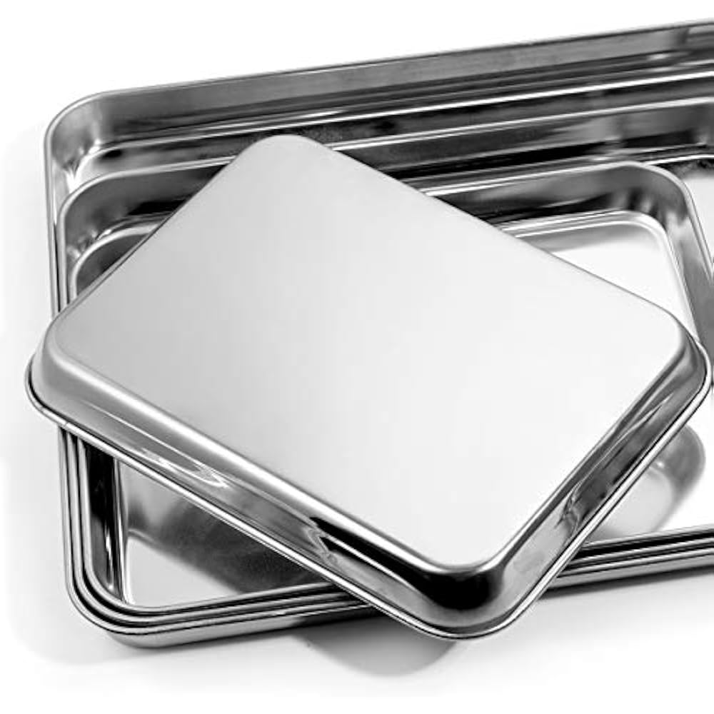 Baking & Cookie Sheets Sheet Set Of 4, Stainless Steel Pan Tray Sheet