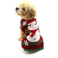 NACOCO Dog Snow Sweaters Snowman Sweaters Dog Sweaters New Year Christmas Sweater Pet Clothes for Small Dog and Cat (Snowman, Small)