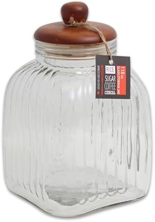 118 OZ. Glass Jar with Dark Wood Lid