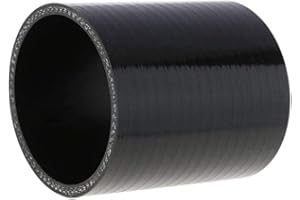 AotoKoop ID 2.5" (64mm) Straight Silicone Coupler, Length 3" (76mm), 4-Ply Reinforced Wall 0.2" (5mm) Black