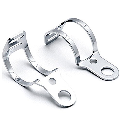 DLLL Universal Motorcycle Motorbike Chrome Turn Signal Light Mount Brackets Fork Ear 30-43mm for Harley Honda Suzuki Vespa Kawasaki Yamaha Victory Volusia Marauder ATV Scooter - Thumbnail 2