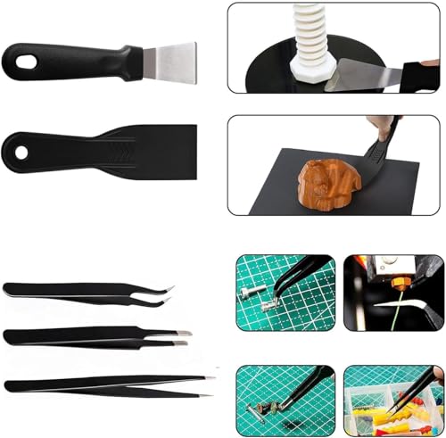 for Bambu Lab Tool 3D Printer Tools Set, 3D Printing Tools, Deburring Tool Deburring Knife 3D Printer Clog Tool Nozzle Cleaners,Precision Knife Set,Hex Key Screwdrivers,Tweezers,Scraper-49pcs