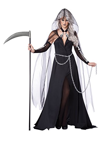 California Costumes Women's Lady Reaper Scary Ghost Demon Costume, Black, Large
