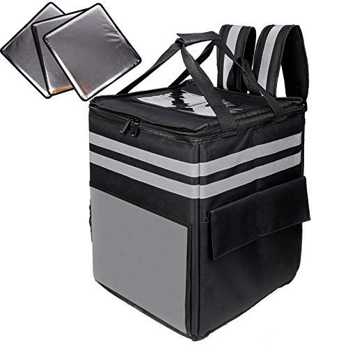 cherrboll XL Insulated Pizza Delivery Backpack, Commercial Thermal Food Delivery Bag with 3