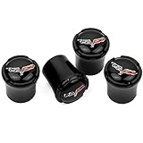 Chevrolet Corvette C6 Black Tire Valve Caps - Black Logo - USA Quality by High-End Motorsports