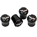 Chevrolet Corvette C6 Black Tire Valve Caps - Black Logo - USA Quality by High-End Motorsports