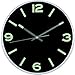 Utopia Home Large Non-Ticking Wall Clock - Silent Modern Quartz Design - Decorative 12-Inch Black Clock with Silver Frame