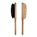 Bamboo Hair Brush Set By JUNE Care - 1 Natural Boar Bristle Hair Brush and 1 Detangler Wooden Paddle Hair Brush with Grass Tree Wood Pins