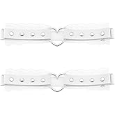 Women Girl Leather Heart Garters Leg Ring Belt Punk Studded Lace Elastic Thigh Ring Garters Adjustable