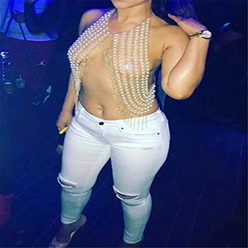 ZzheHou-Catena-per-Il-Corpo-da-Donna-Collana-di-Perle-Sexy-della-Pancia-Catena-Catena-Corpo-Femminile-Oro-Strass-Nappa-Bra-monili-della-Catena-Catena-di-Bikini