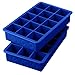 Tovolo Perfect Ice Mold Freezer Tray of 1.25-Inch Cubes for Whiskey, Bourbon, Spirits & Liquor, BPA-Free Silicone, Fade Resistant, Set of 2, Stratus Blue