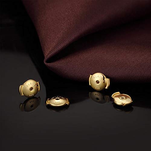 DELECOE 2 Pairs 925 Sterling Silver Locking Earring Backs Replacements