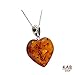 COGNAC BALTIC AMBER STERLING SILVER 925 BEAUTY HEART PENDANT, KAB-46 d