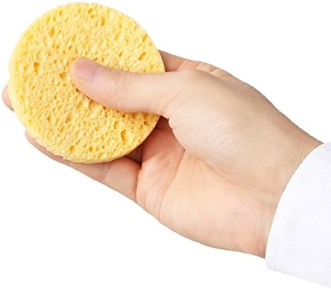 Cherhoo Pulp for Daily Facial, Neck Cleansing and Make-up Removal, Circular, Natural Untreated Cellulose Fiber (50, circular)
