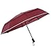 Arcadia Outdoors Vented Double Canopy Wind Resistant Travel Umbrella with Reflective Edge -Burgundy Auto Open/Close