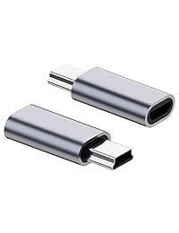 Micro USB to Mini USB 2.0 Adapter, (2-Pack) Micro USB Female to Mini USB 2.0 Male Convert Connector Support Charge & Data Sync Compatible PS3 Controller, MP3 Player, Dash Cam, Digital Camera, Hero 3+