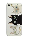 SCStyle Unique Cute Lovely Cartoon Cat Design Snap On Back Case Cover Skin for Apple Iphone 5 5s (Cat-3)
