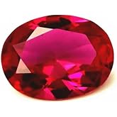 Synthetic Blood Red Oval Faceted Ruby Loose Gemstone, Mohs Hardness 9 | Stunning vivid blood red oval ruby with exquisite facets for brilliant sparkle. Mohs 9 hardness resists scratches well