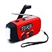 ANTOPM Solar Emergency Hand Crank AM/FM NOAA Weather Radio Self Battery Powered Hand cranked Alert Radio LED Flashlight 1000mAh Power Bank Phone Charger with USB Cable,Red