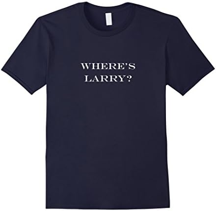 Men's Where's Larry? Funny Shirt Small Navy
