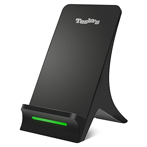 Tesla's Fast Wireless Charger, QI Wireless Charging Stand for Samsung Note 8, Galaxy S8, S8 Plus, S7 Edge, S7, S6 Edge Plus, Note 5, Standard Charge for iPhone X iPhone 8 iPhone 8 Plus