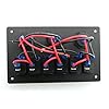 Ambuker-DC12V24V-Waterproof-6-Gang-Rocker-Switch-Panel-with-blue-voltmeter-Cigarette-Socket-Double-USB-Power-Charger-Adapter-sticker-labels-and-fuse-holder-for-boat-marine-RV-truck-trailer-car