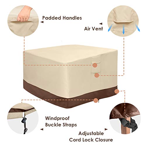 Vailge Fire Pit Cover,100 Waterproof Square Gas Firepit Table Cover