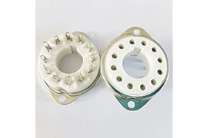 YDELEKS 2PCs Ceramic Tube Socket 12Pin DG7-32 CRT PMT 5UP1 Valve B12A Base 2BP1 3ADP1
