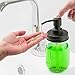 Kntiwiwo 2-Pack Black Mason Jar Soap Dispenser Lid and Pump Stainless Steel Replacement Suitable for Dish Soap,Lotion Matches Regular 2.36