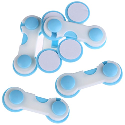 Blue Stones 6 pcs Set Door Drawers Wardrobe Todder Kids Baby Safety Plastic Lock Blue Edge & Corner Guards Baby Safe Care Products
