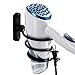 C CASIMR Hair Dryer Holder, Rustic Hair Dryer Organizer Wall Mount, Perfect Bathroom Washroom Accessories Storage Shelf, Hair Blow Dryer Hanging Rack Spiral Hair Styling Stand Organizer,Black