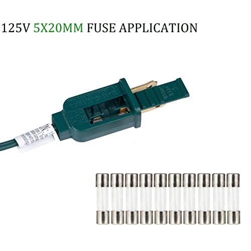 AUKENIEN 12 Values 120pcs 125V Fuses 1A 1.6A 2A 3A 4A 5A 6.3A 7A 8A 10A